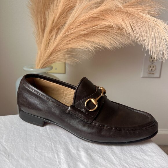 Gucci Men’s Brown Leather Horsebit Loafers | Size 11D - Picture 11 of 14